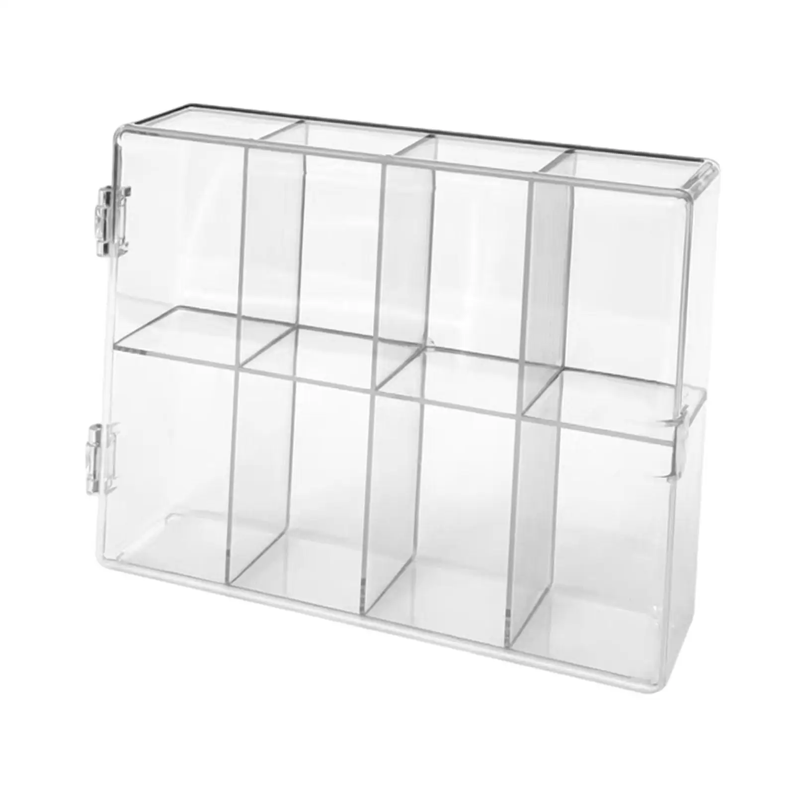 8 Grid Figures Display Case Transparent Stackable Doll Storage Box for Collectible Miniature Small Items Showcase