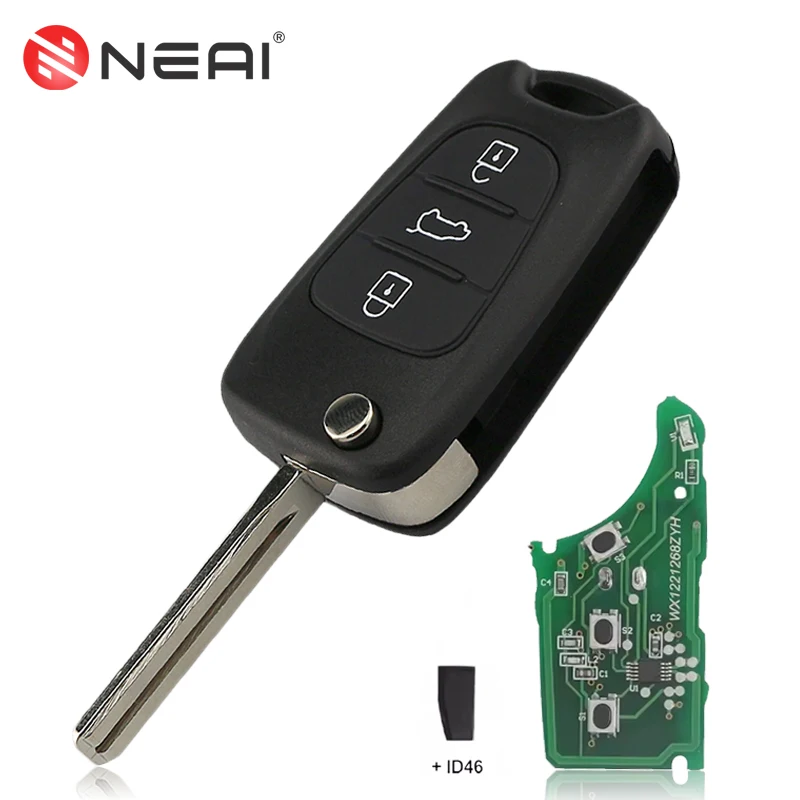 

Складной дистанционный ключ для Hyundai I30 I20 IX35 I35 Elantra Tucson Solaris Accent Picanto 433 МГц для Kia Picanto Sportage ID46 чип
