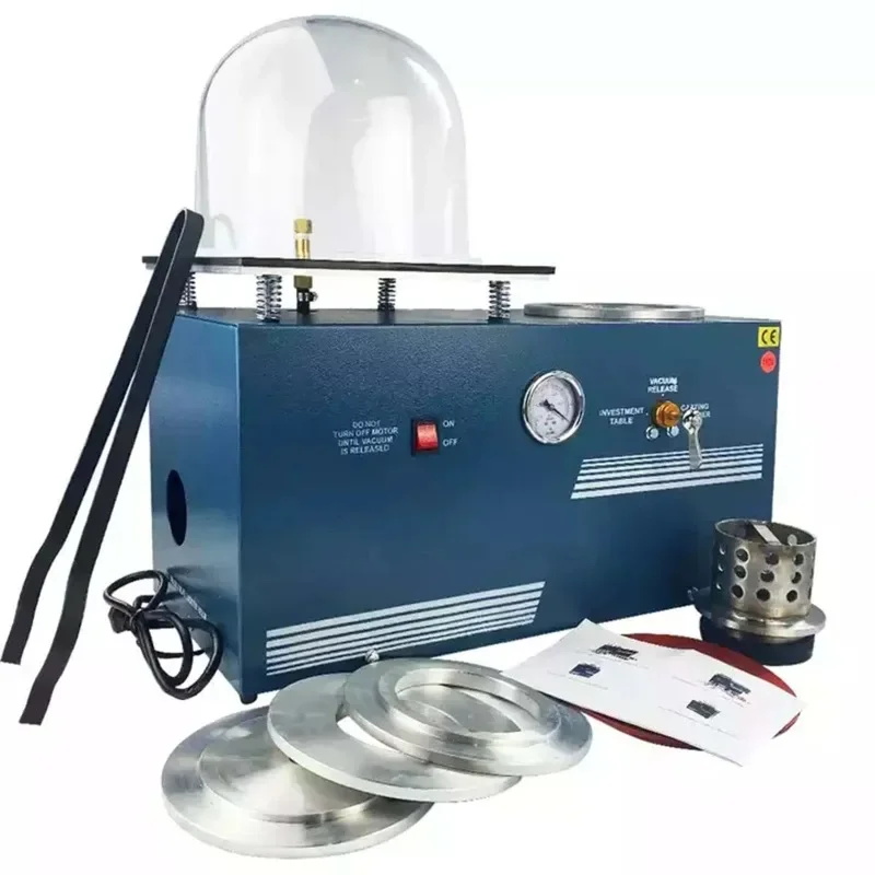 2L Vacuum Jewelry Investing Casting Machine Bell Jar  Vacuum Casting Machine With 3 CFM Pump for Invested Flasks and Rtv Molds
