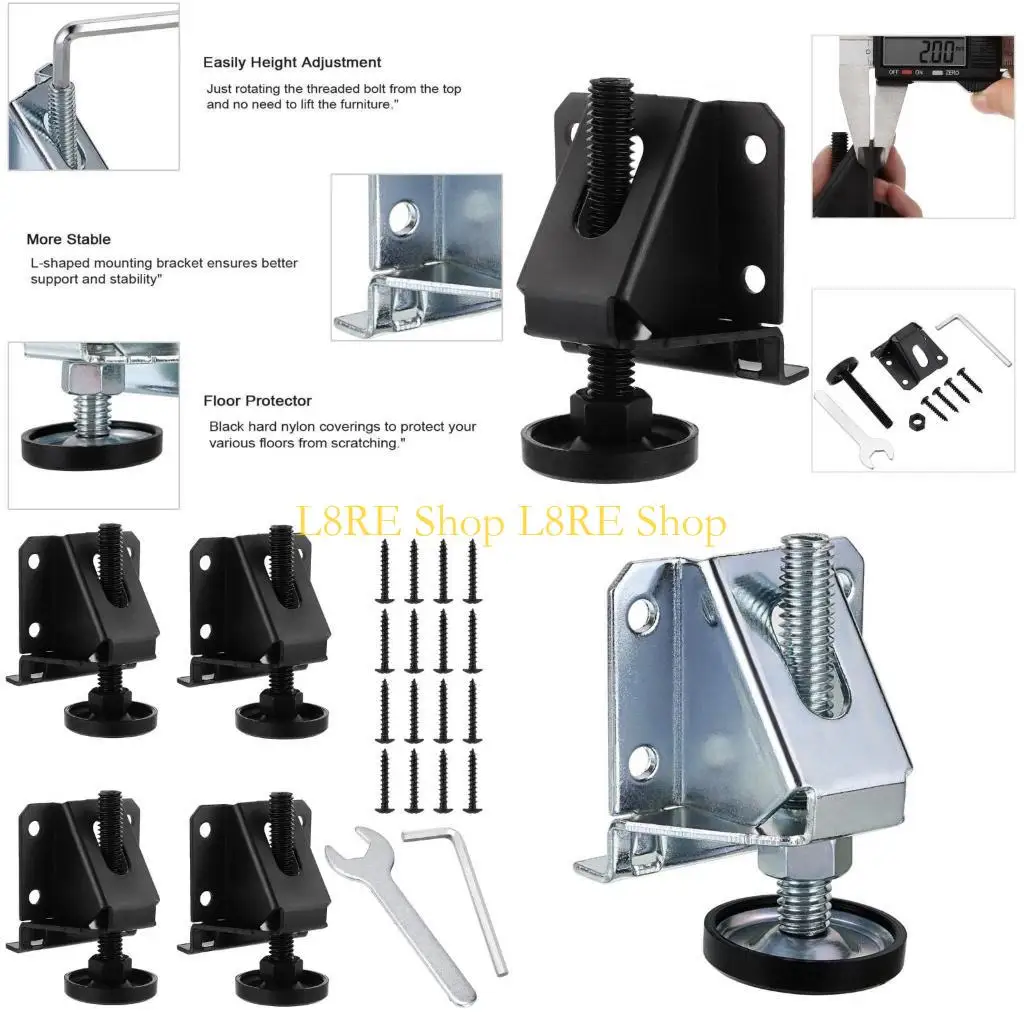 

L8RE Leg Leveler with Screws and Lock for Cabinets Furniture Shelves Tables