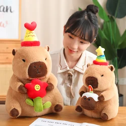 Aniversário capivara boneca capivara animais de pelúcia capivara brinquedo de pelúcia para crianças capibaras peluche menina presentes recheado kapibara boneca