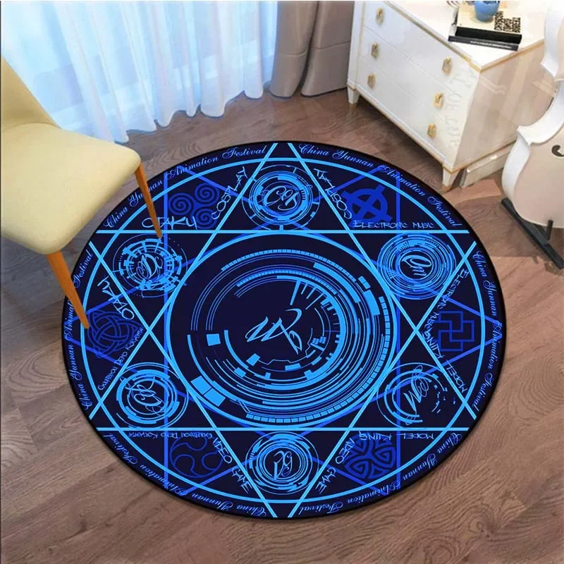 Cartoon Sakura Round Carpet Magic Captor Card Rug Pink Carpet Doormat Anti-slip Plush Living Room Home Decor Machine Washable