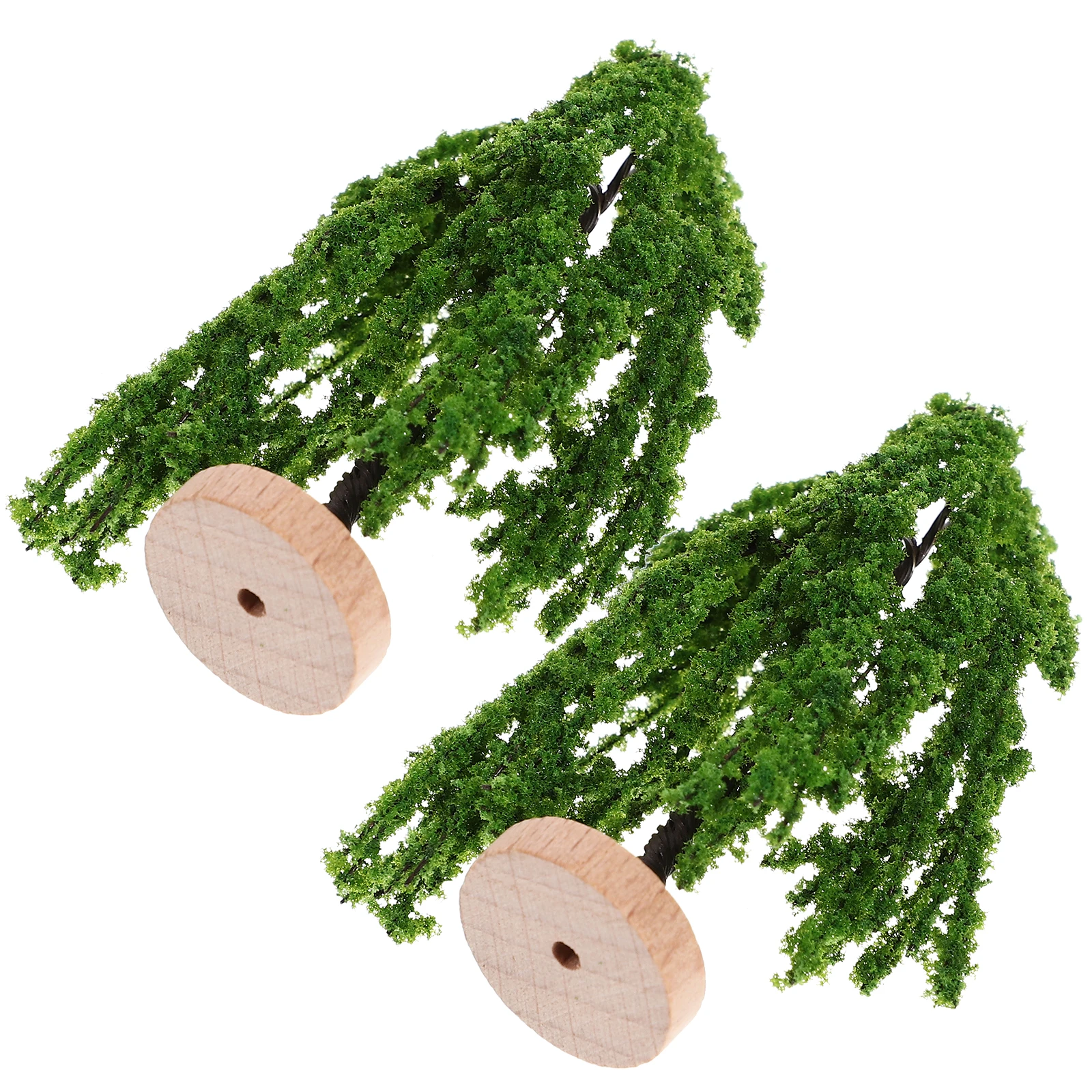 

2pcs Simulation Landscape Tree Miniature Decor For Sand Table Decoration Bright Color Realistic Creative Display