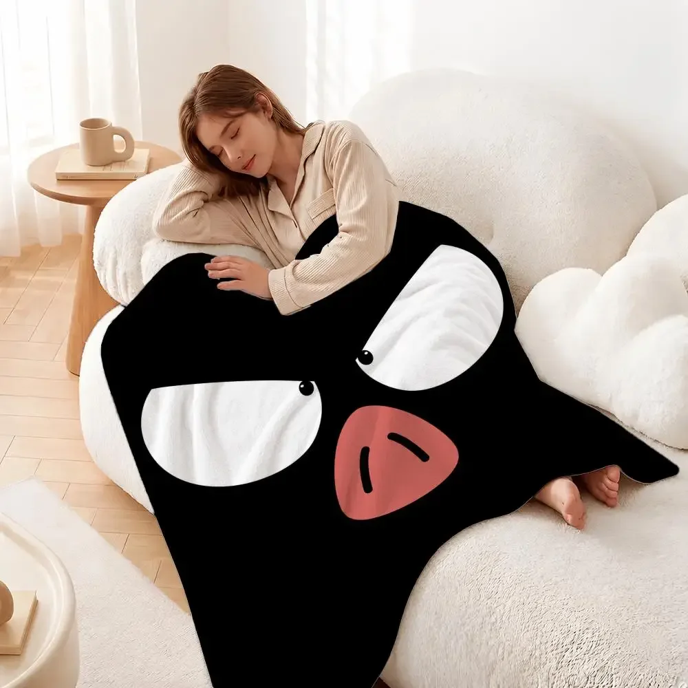 Anime Ranma One Half P chan Throw Plush Flannel Throw Blanket, Sofa Bed Travel Picnic Home Textile Decor