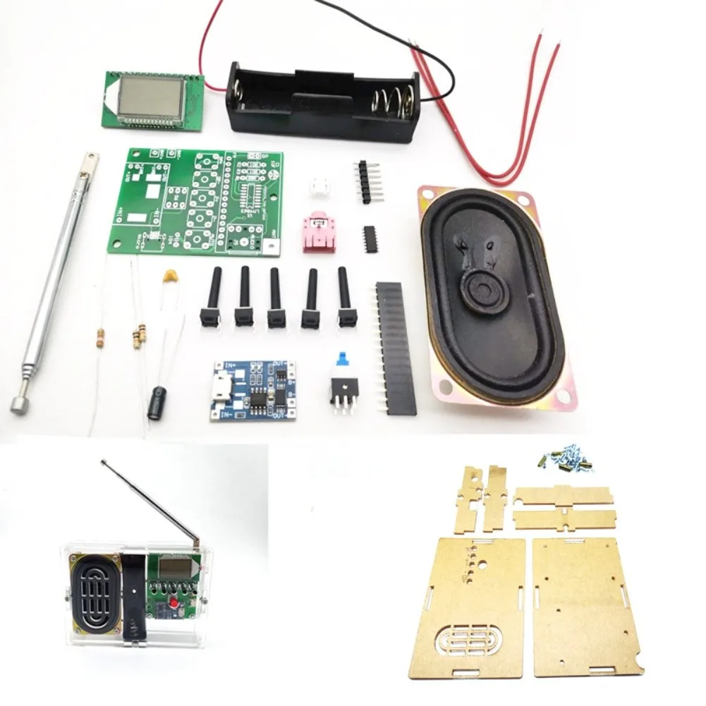 DIY For FM Receiver Learning Kit LCD Display Digital Signal Processing PLL Modulation Low Power Consumption Design
