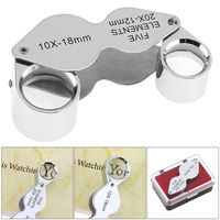 10X / 20X Double Lens Magnifier Foldable Magnifying Glass  for Jewelry / Diamond with Box