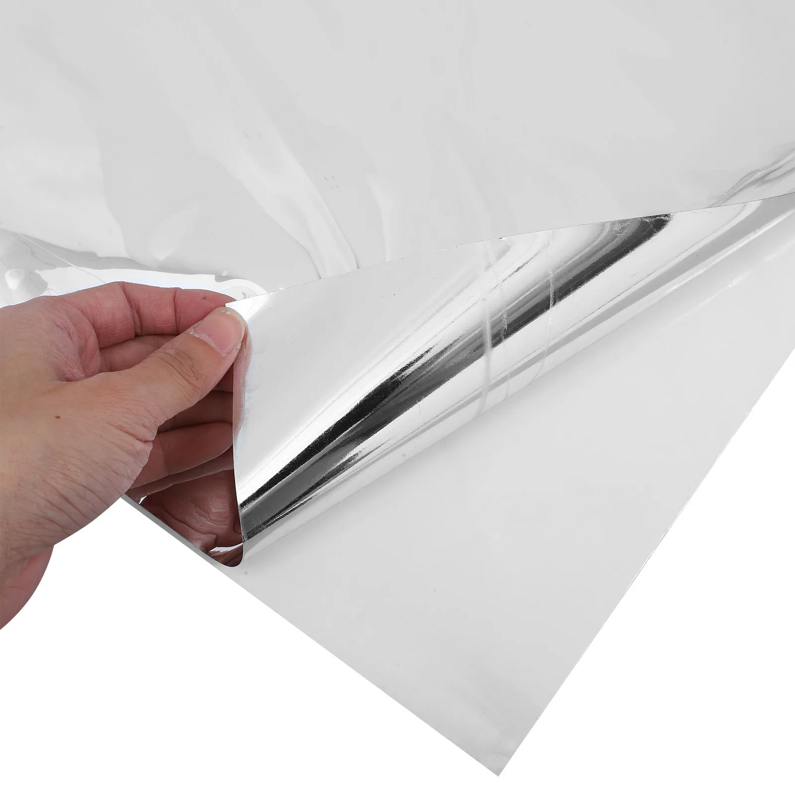 

1 Roll Self-Adhesive Mirror Decal Clear Reflection Wall Mirror Sheet for Home Bathroom Bedroom Vanity Decorative Household