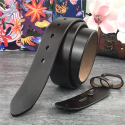 TOP Quality Leather Belts Without Buckles Men Belt Ceinture Homme Mens Leather Belts Without Buckles 105-125CM SP05