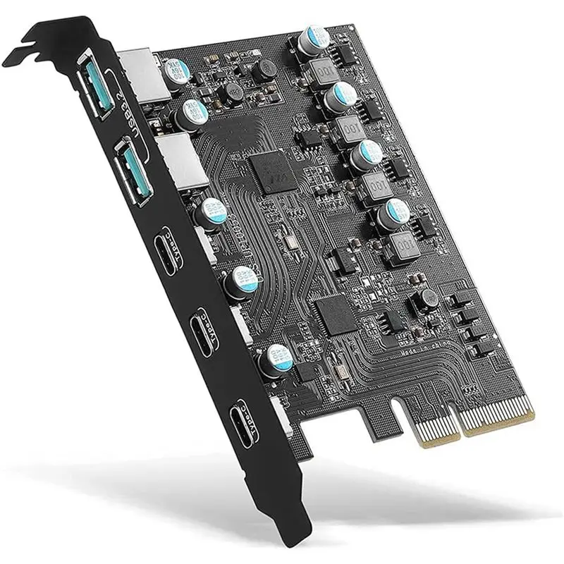 Exquisite-3X Pcie To USB 3.2 Gen 2 Adapter Card PCI Express Expansion Card PCI-E Add-On Cards Riser For PC Windows 10/8/7 And MA