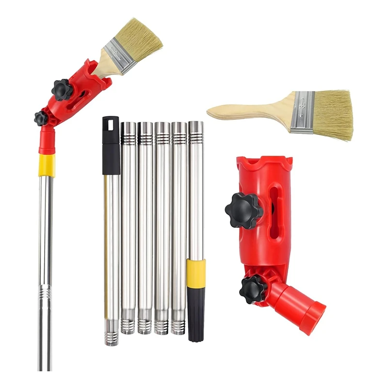 Multi-Angle Paint Brush Extension Pole Kit Handheld Paint Tool Extender Attachment Bracket Suitable For Ceiling, Window