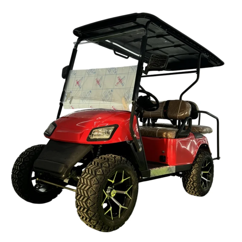 Red hot sale 4 6 seat lithium battery electric golf cart 60V 5KW AC motor lift electric golf cart low price wholesale