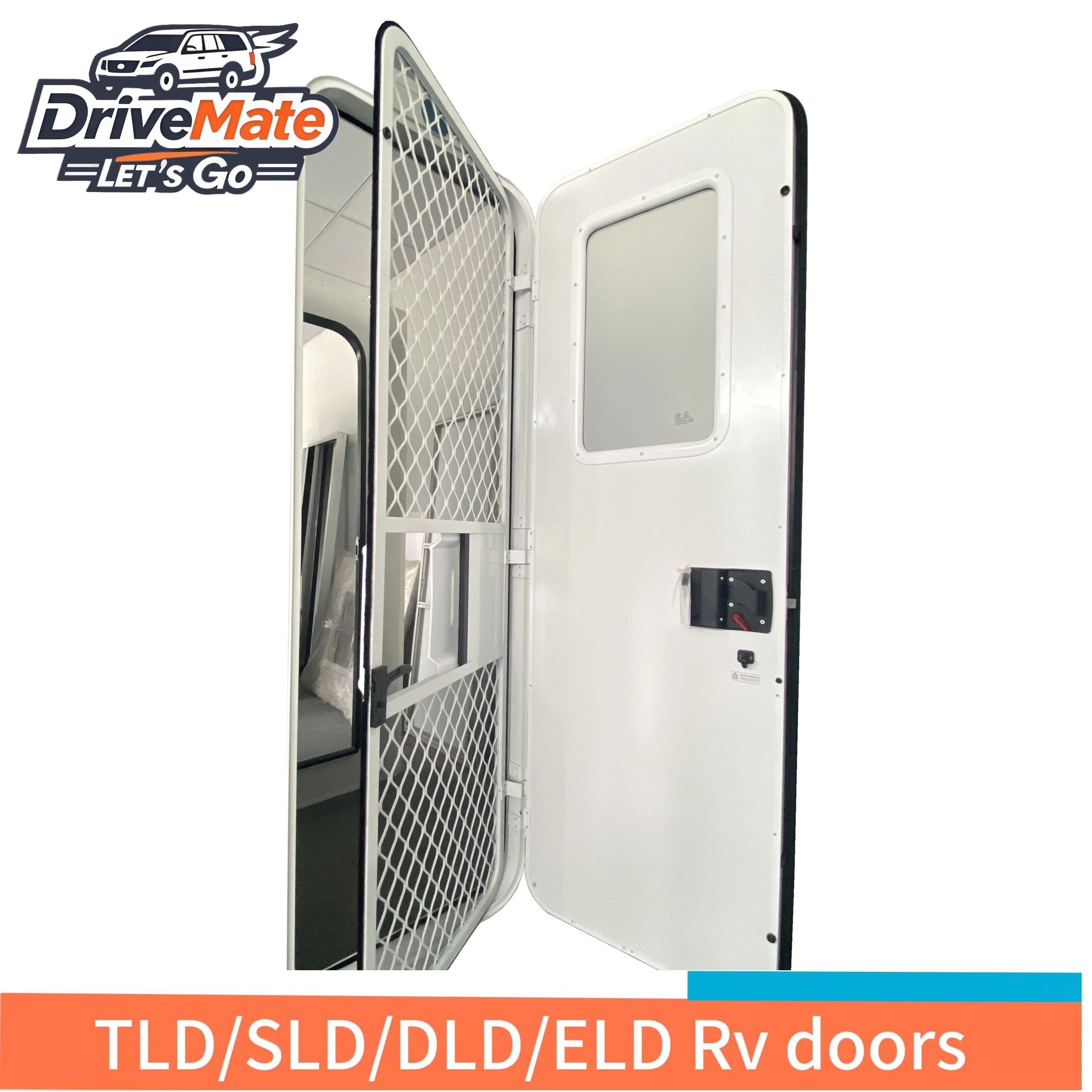

Electronic Card Lock Aluminum Alloy Trailer Motorhome Door WITH Insect Proof Door & Frosted Tempered Glass Custom sizes