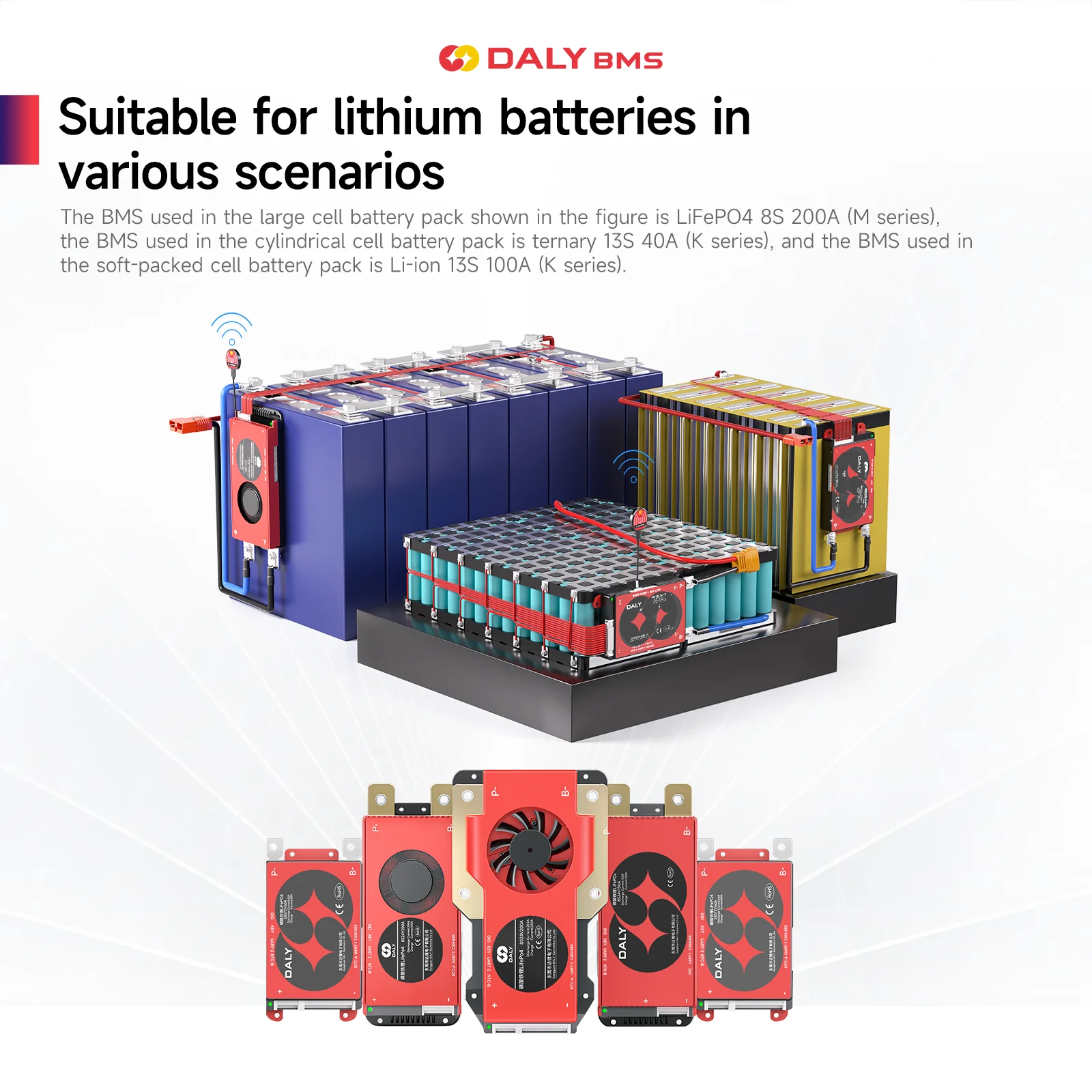 دالي BMS 4S 12V 8S 24V 16S 48V 100A بلوتوث BMS Lifepo4 3.2V بطارية UART الذكية BMS