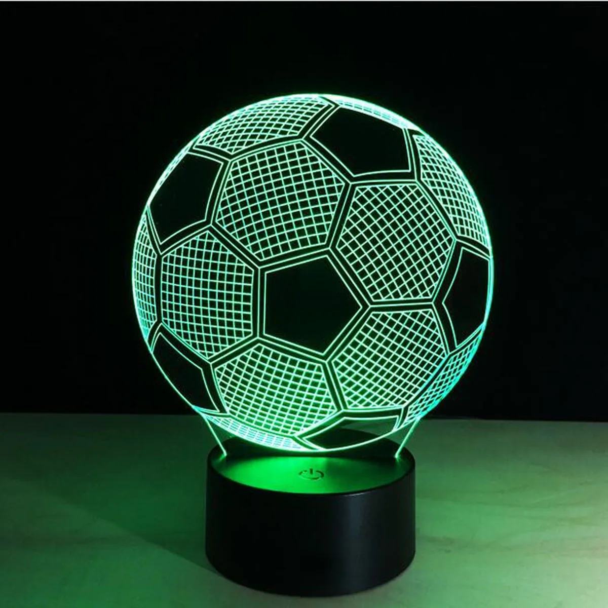 1pc Football  3D Night Light, 3D Optical Illusion Lamp With Touch, 7-Color Changing Ambient Light For Bedroom