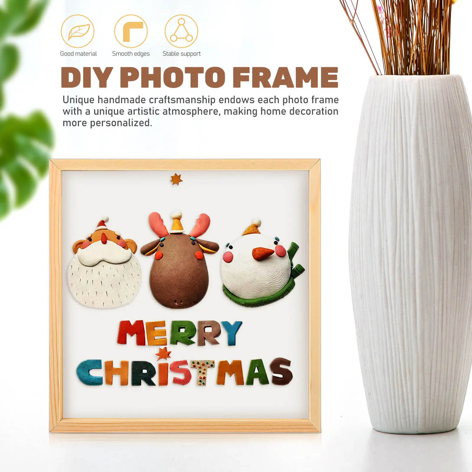 4Pcs Handmade Wooden Picture Frames Blank Wood Panels for Painting DIY Craft Photo Frame Kit Tabletop Wall Display Unfinished
