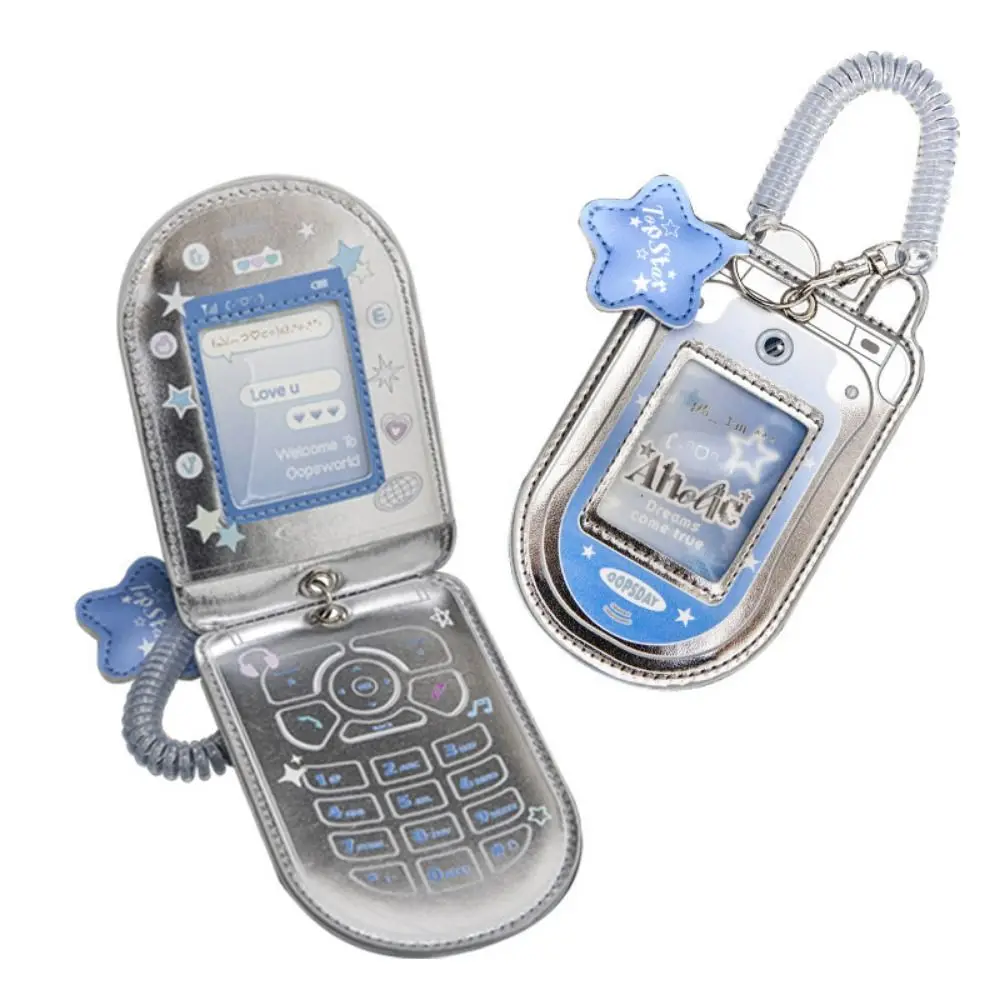 PU Leather Idol Photocard Holder Mini Phone Decoration Idol Card Display Protector Personality Y2K Mobile Phone Photocard Frame