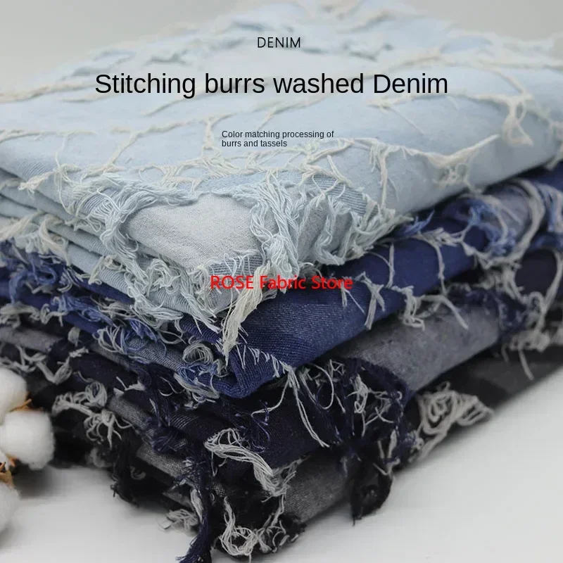 

Кисточки в клетку. Промытая жаккардовая джинсовая ткань. Утолщенная. Для пальто, рубашек, брюк, сумок, ручного шитья своими руками, дизайнерских тканей.