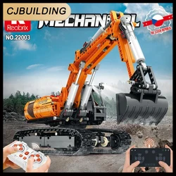 Reobrix 22003 Mechanical Excavator Engineering Building Blocks Series RC Car APP Remote Control Technology Puzzle Assembly Toys