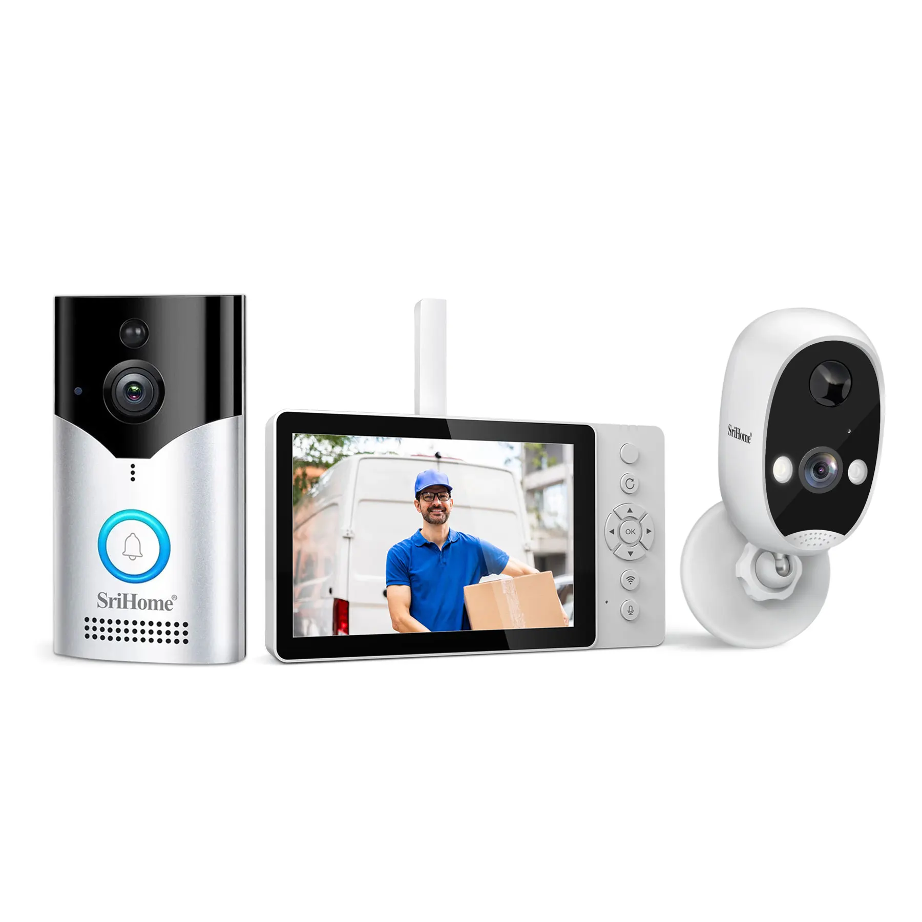 Srihome SH054+DH008 4MP 1400P Low Comsunption WIFI Doorbell Video Door Phone Visual Door Camera Peephole Viewer