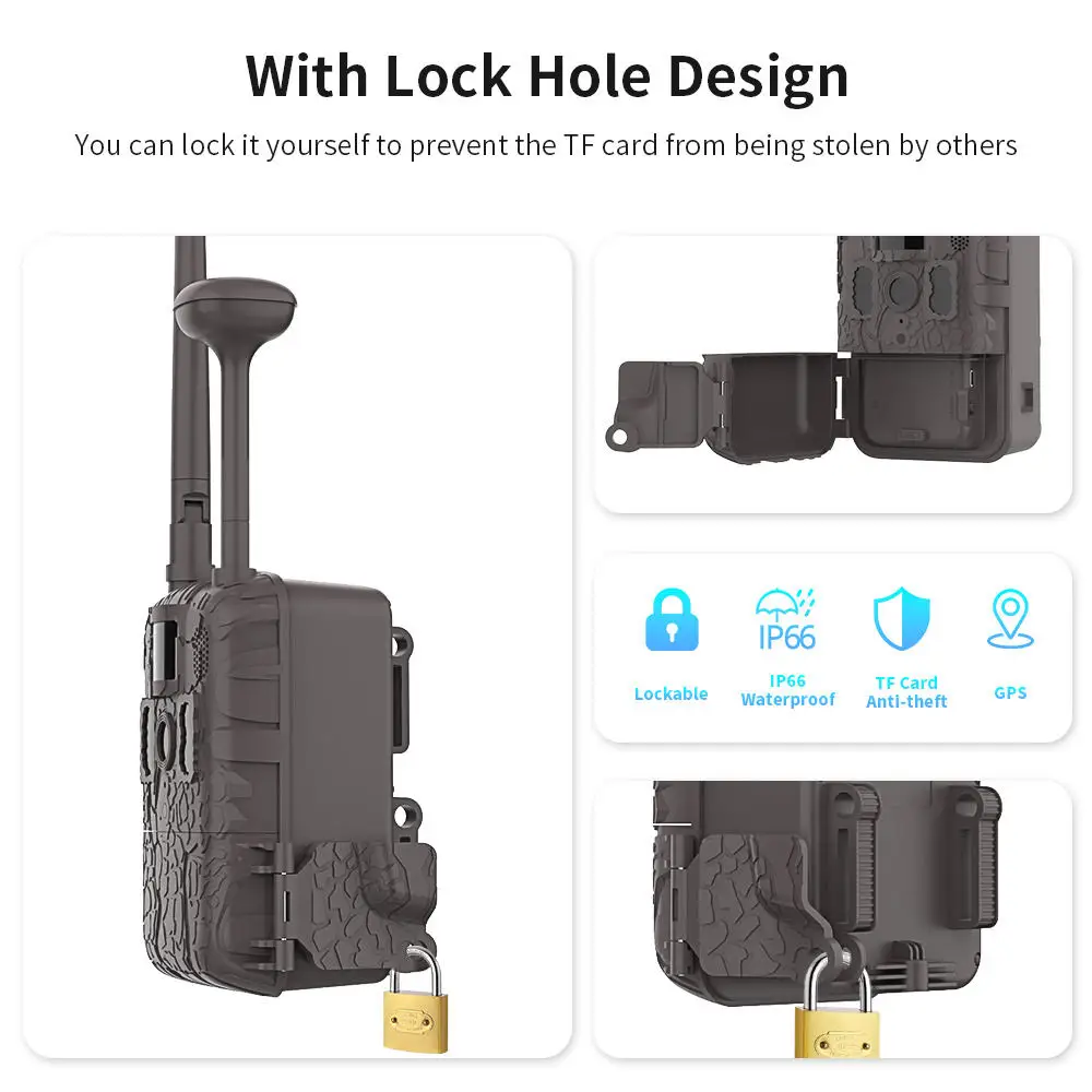 Wildlife Hunting Trail Camera 4G Lte Night Vision Trail Camera Wireless Camera for Hunting Green With Hunting Trap T6