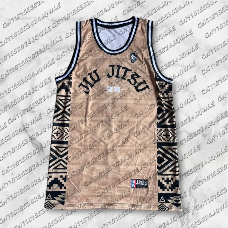 2026 Summer Jujutsu Boxing Sweat Absorbing  Graphic Basketball Jersey Double Sided Print Breathable Mesh Tank Top Streetwear