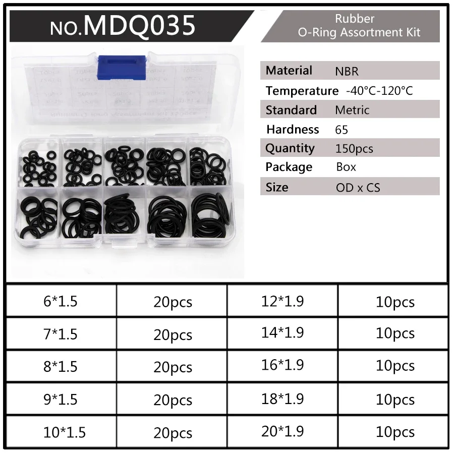 150 peças pcp paintball airsoft nbr borracha vedação o-rings kit de substituições od 4-20mm milímetros cs 1mm 1.5mm 1.9mm 2.4mm