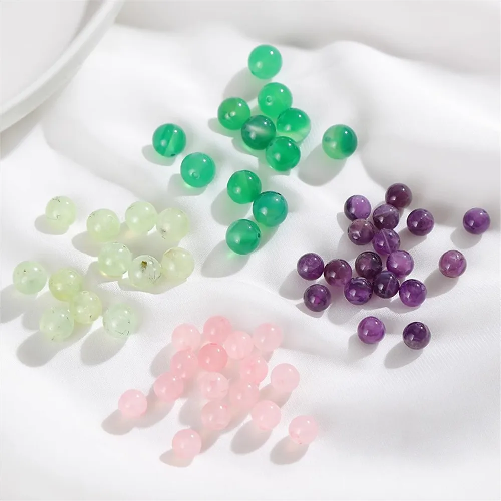 Petites perles d'agate naturelle pour la fabrication de bijoux, en cristal, faites à la main, bracelet et collier, accessoires conseillers, L368