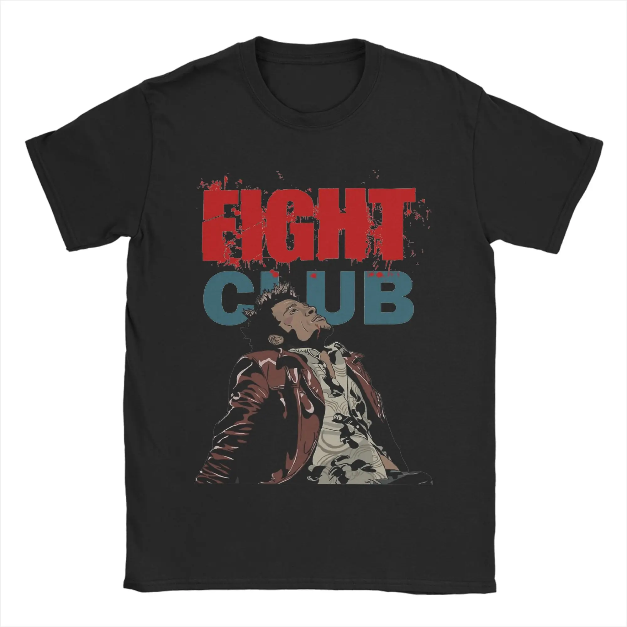 Men Women's Tyler  Fight Club Film Character Art T Shirts  Pure Cotton Tops Humor Short Sleeve Crew Neck Tees Original T-Shirt