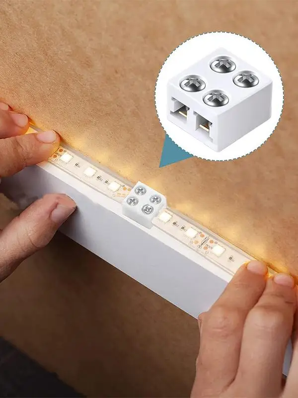 Conector de luz de tira led 8mm conectores de luz led fácil de usar conector de luz led versátil adaptador de tira de luz para tiras de led