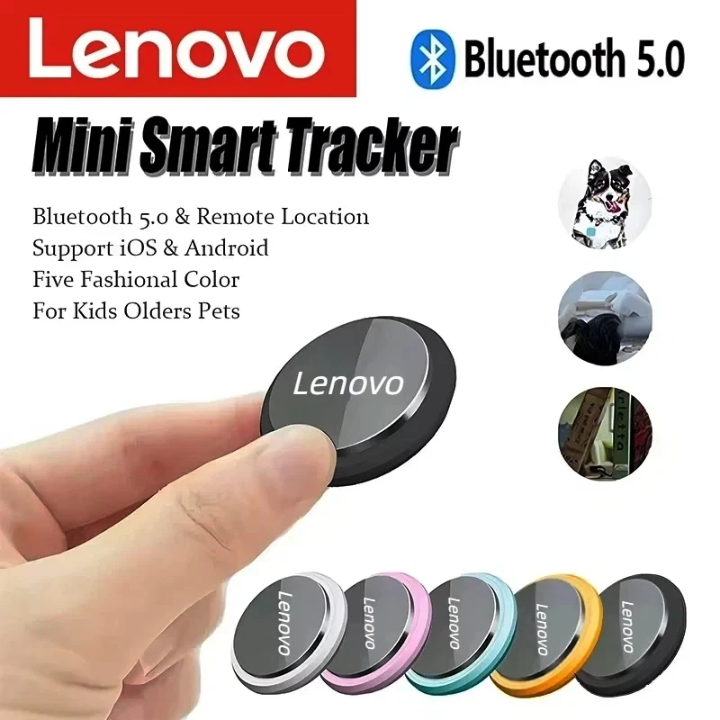 

Lenovo Smart Airtag Bluetooth 5.3 GPS Tracker Work with Android iOS System Air Tag Tracker Mini Locator Kids Bag Key Wall Find