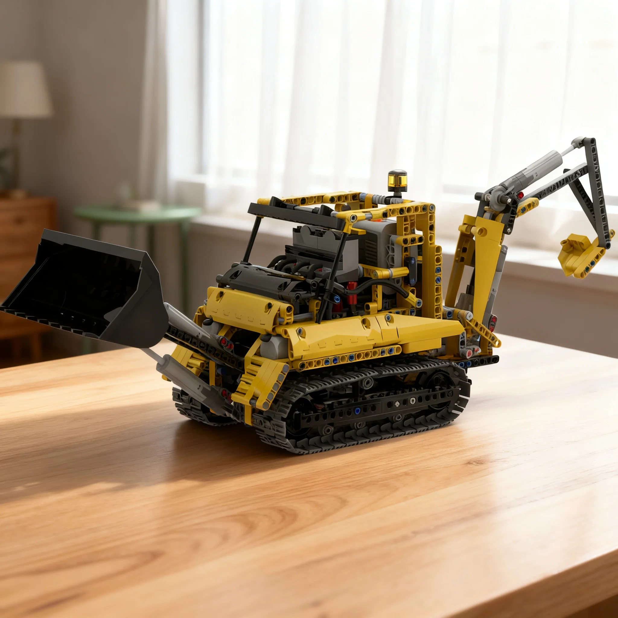 1023pcs MOC RC Tracked Backhoe Loader 8043 Alternate Technical Model Building Blocks Christmas Gifts Toys Education Display