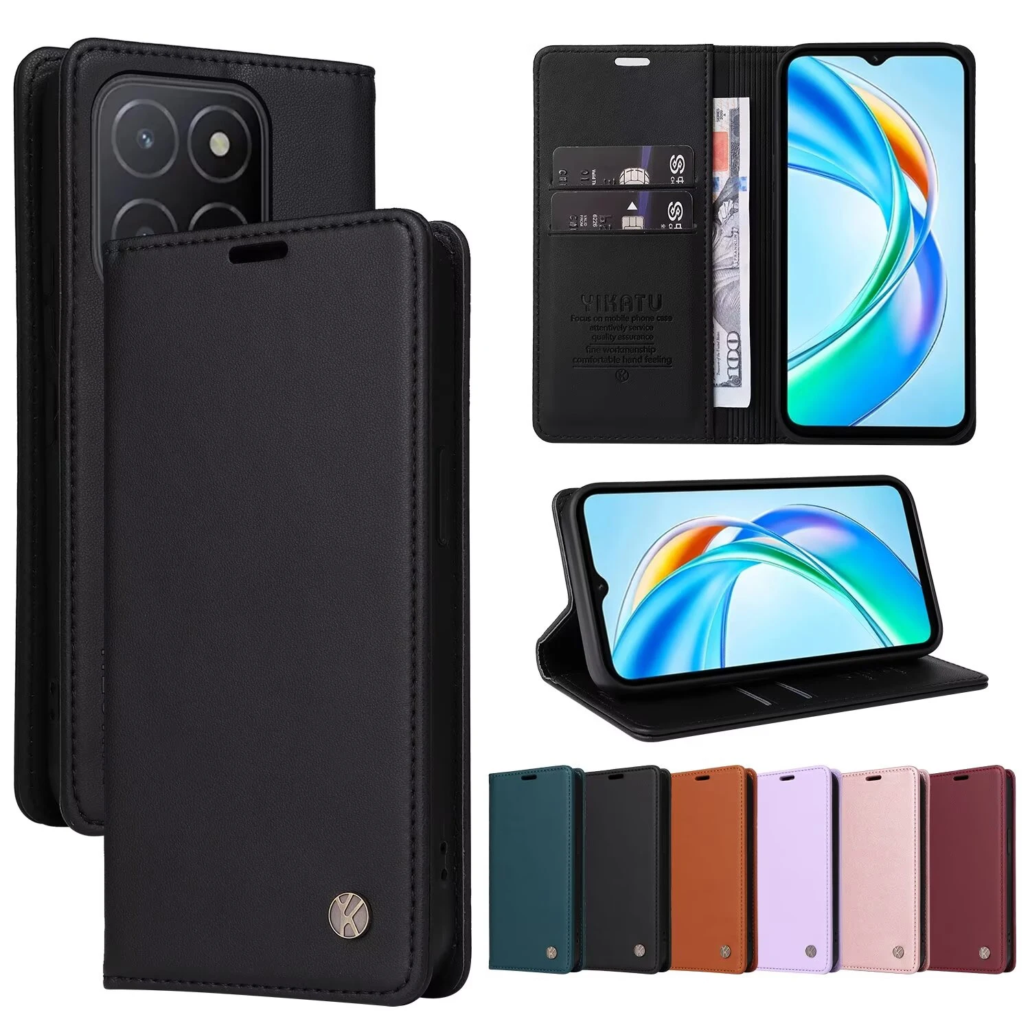

Wallet Leather Case For Huawei Honor X50i 5G X50 X40 X30i X30 Magic 6 5 Pro 5G 90 Smart 9 8 Lite 8S 8A 7S 70 50 20S 200 Cover