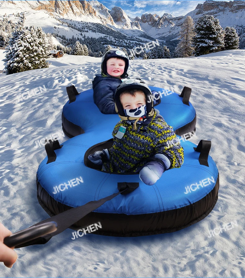 

Neu 46 Inch Inflatable Heavy Duty Snowski Tube with Butyl Inner Tube, Short Valve, Premium Canvas Cover