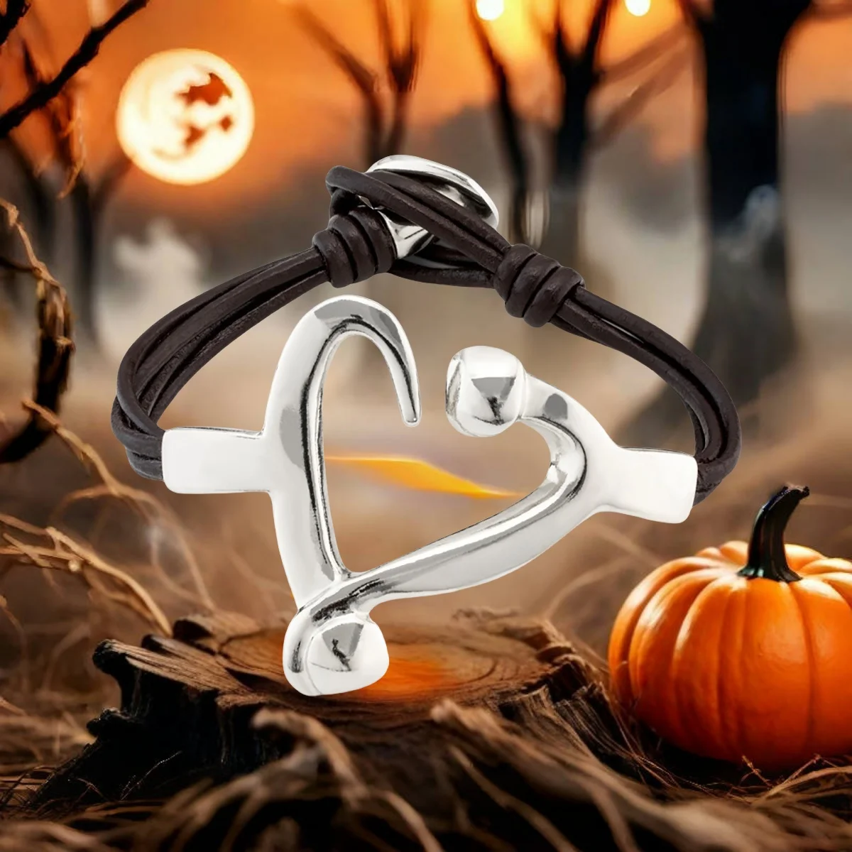 

2025 UNOde50 Original New Product Silvery Heart shaped split leather bracelet Women's High Quality Birthday Gift