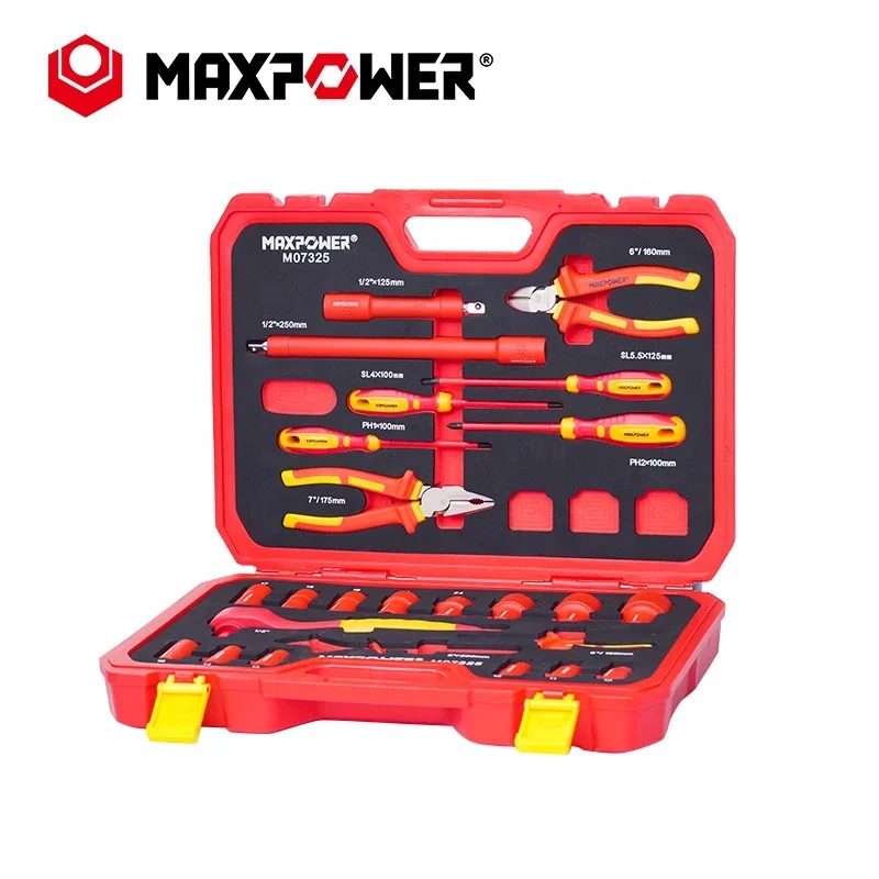 Maxpower electrician tools set VDE 25pcs herramientas 1000v insulated tools