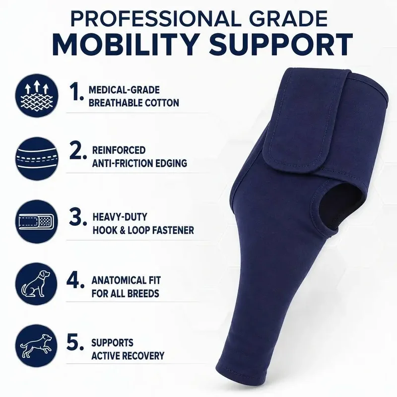 Professional Dog Front Leg Support Sleeve Elbow Brace-Lick Wound Protector Polyester Recovery Arthritis