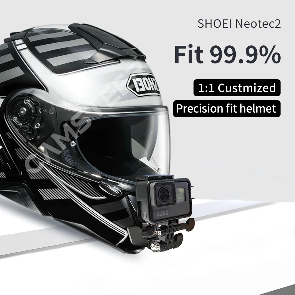 Shoei Neotec 2 Customized Motorcycle Helmet Chin Mount for GoPro hero12 11 10 9 Insta360 X4 X3 Ace pro DJI Action 3/4 Camera