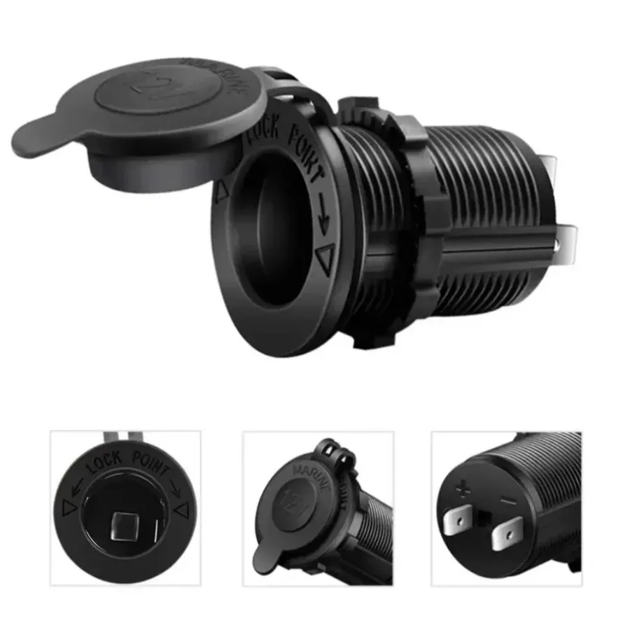 1/2PCS 12V Cigarette Lighter Socket Waterproof Socket Replacement DIY Kit Is Applicable To Automobiles Ships Marine Motorcycles