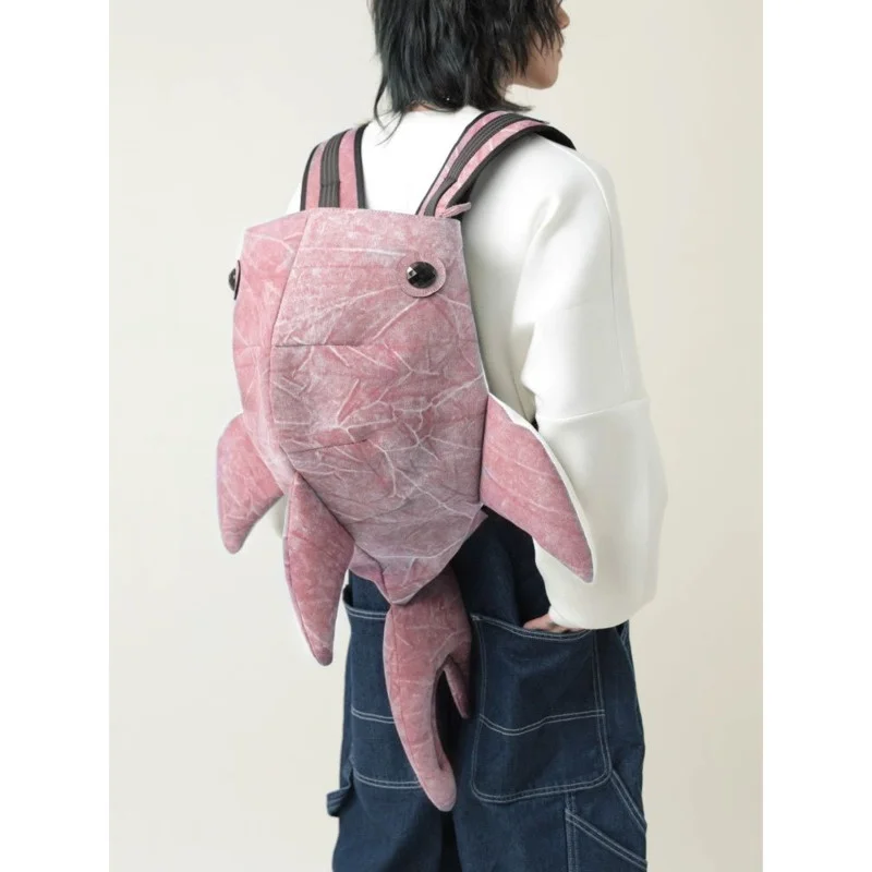 Funny Whale Shark Shape Backpack Durable Large Capacity Travel Bag Women Men Cute Outdoor Cartoon Knapsack Student Schoolbag