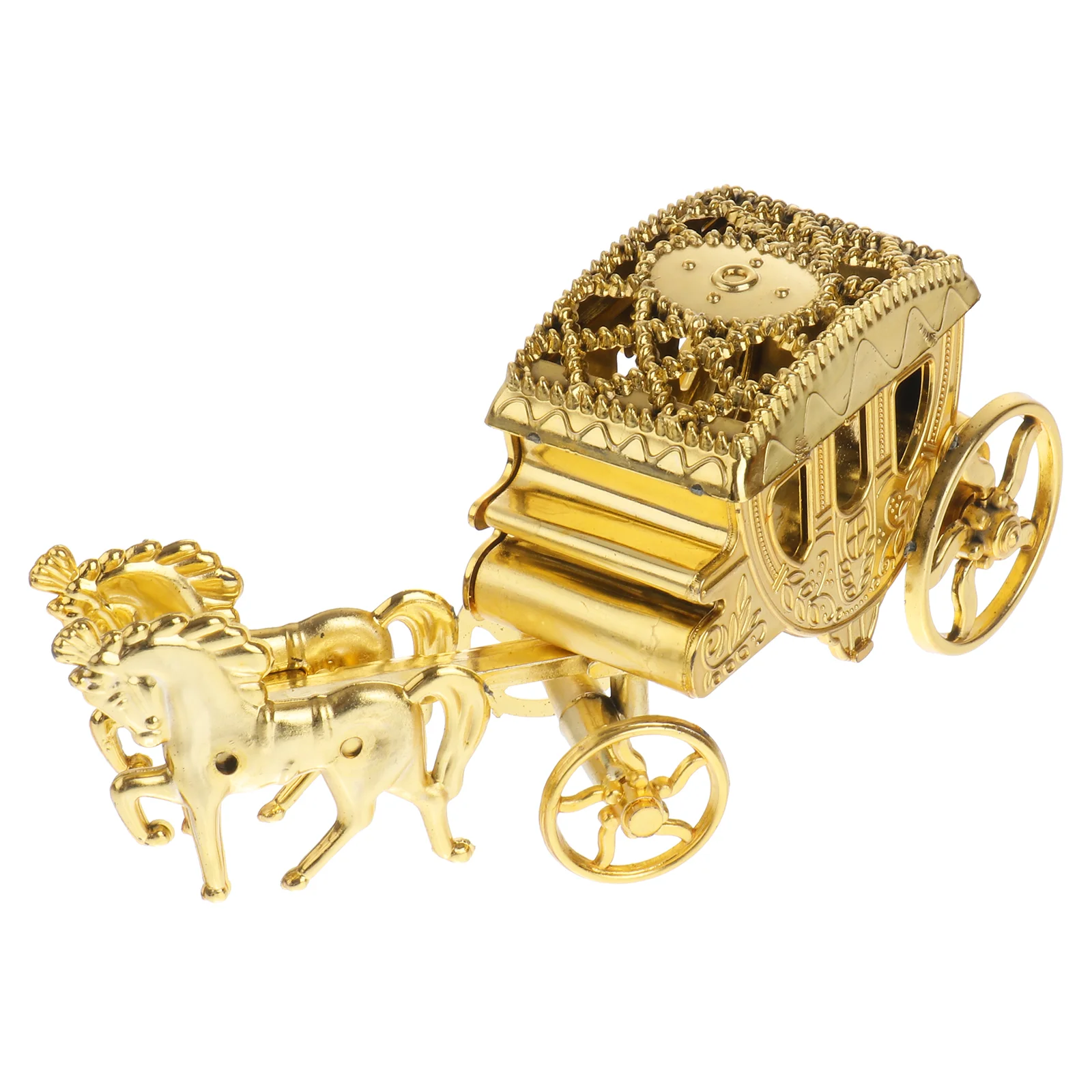 

High Quality Candy Box Bride Cake Decorations Gold Table Carriage Ornament Wedding Gift Boxes