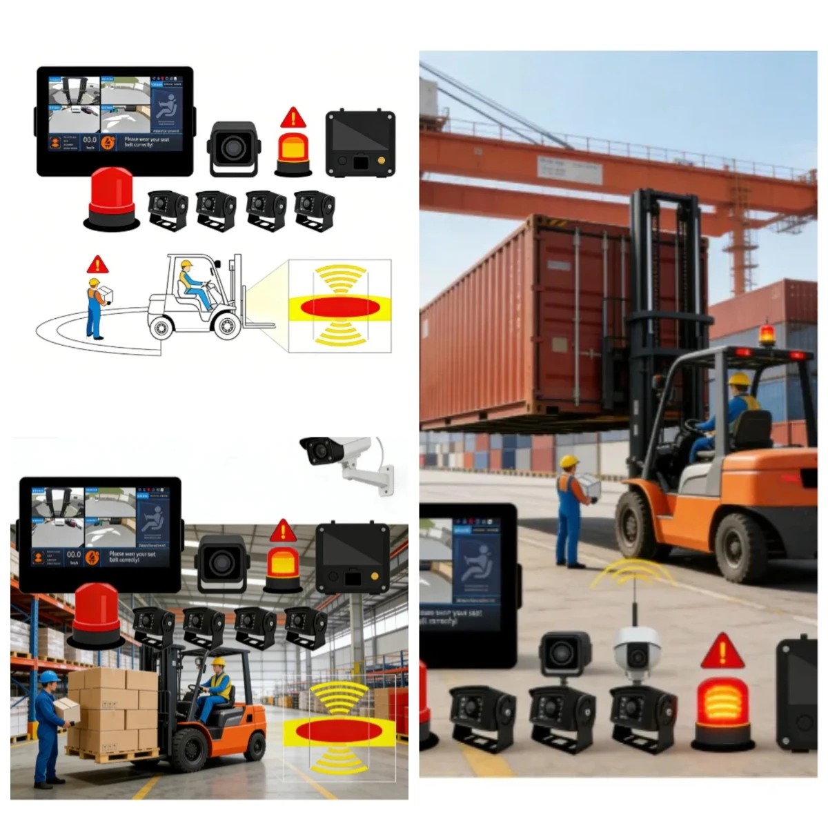 Active Collision Avoidance System for Bulldozers Pedestrian AI Detection Reverse C-amera Blind Spot Monitoring