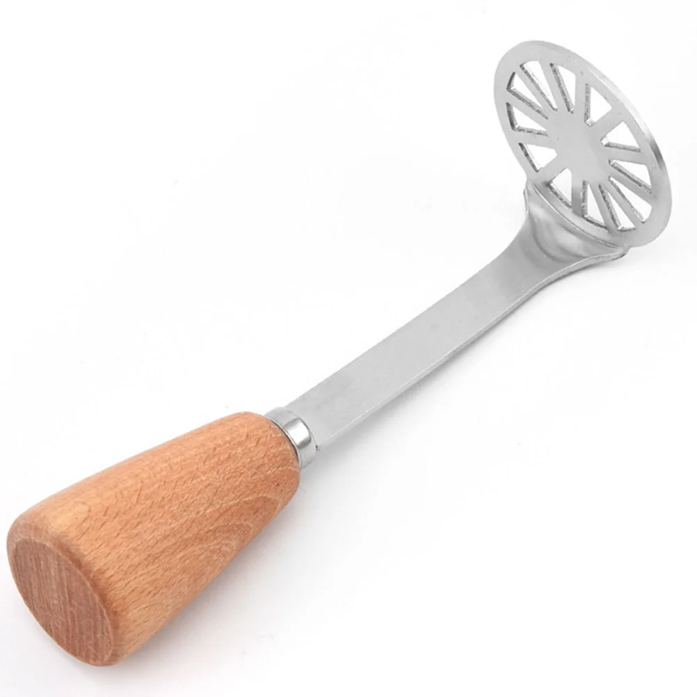 

2pcs Stainless Steel Potato Masher Avocado Masher with Wooden Handle Pumpkin Masher small potato masher