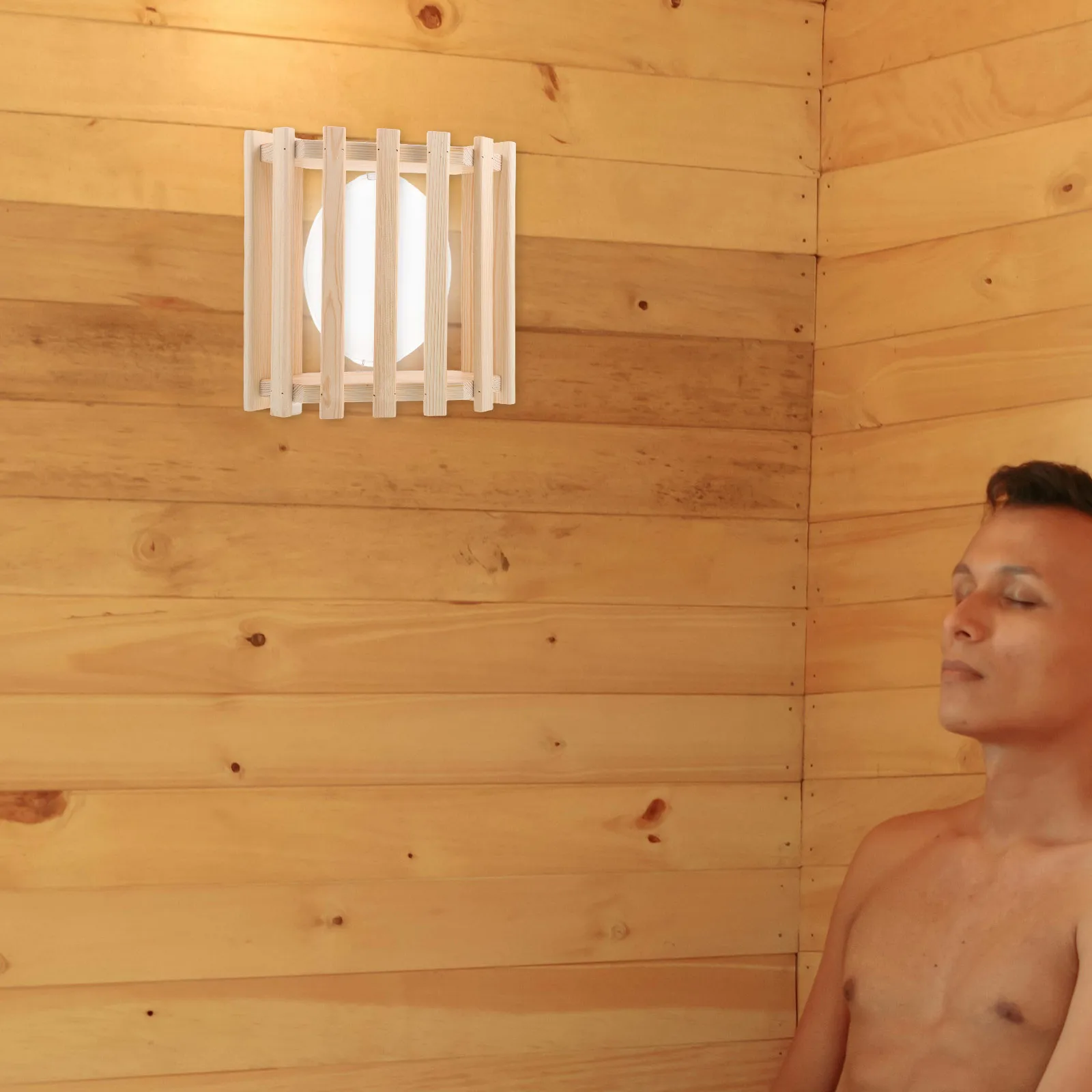 غطاء عاكس الضوء لغرفة الساونا الخشبية، سهل التركيب، إكسسوارات الساونا، تصميم أنيق، غطاء مصباح ديكور لغرفة البخار #3