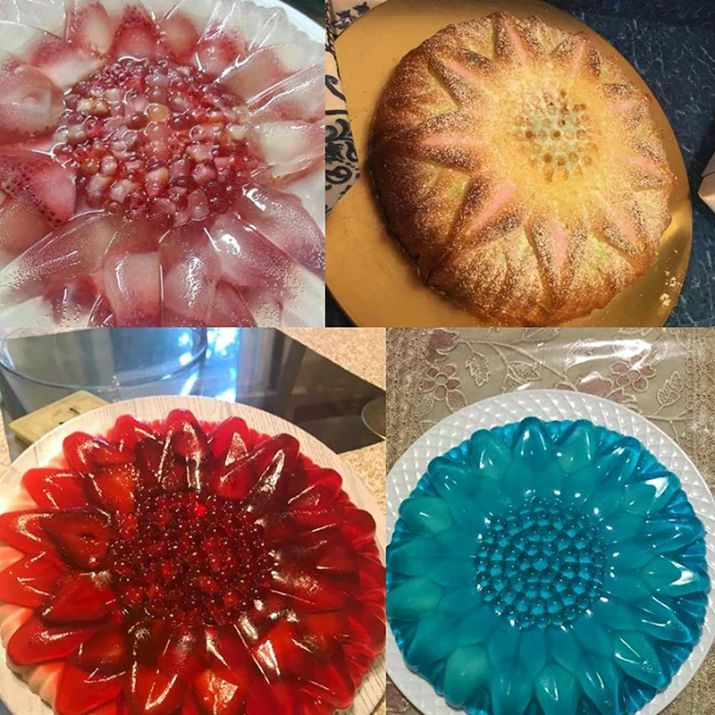 

Силиконовая форма для торта с подсолнухом, форма для цветов, 10-дюймовая посуда для выпечки торта, инструменты для выпечки, круглый хлеб, буханка, тост для пиццы с противоожоговой ручкой