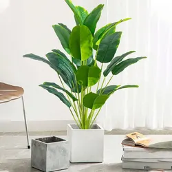 1pc Artificial Plants Large Tropical Palm Tree Fake Banana Plants Leaves Real Touch Plastic Monstera Simulated Plant for Home