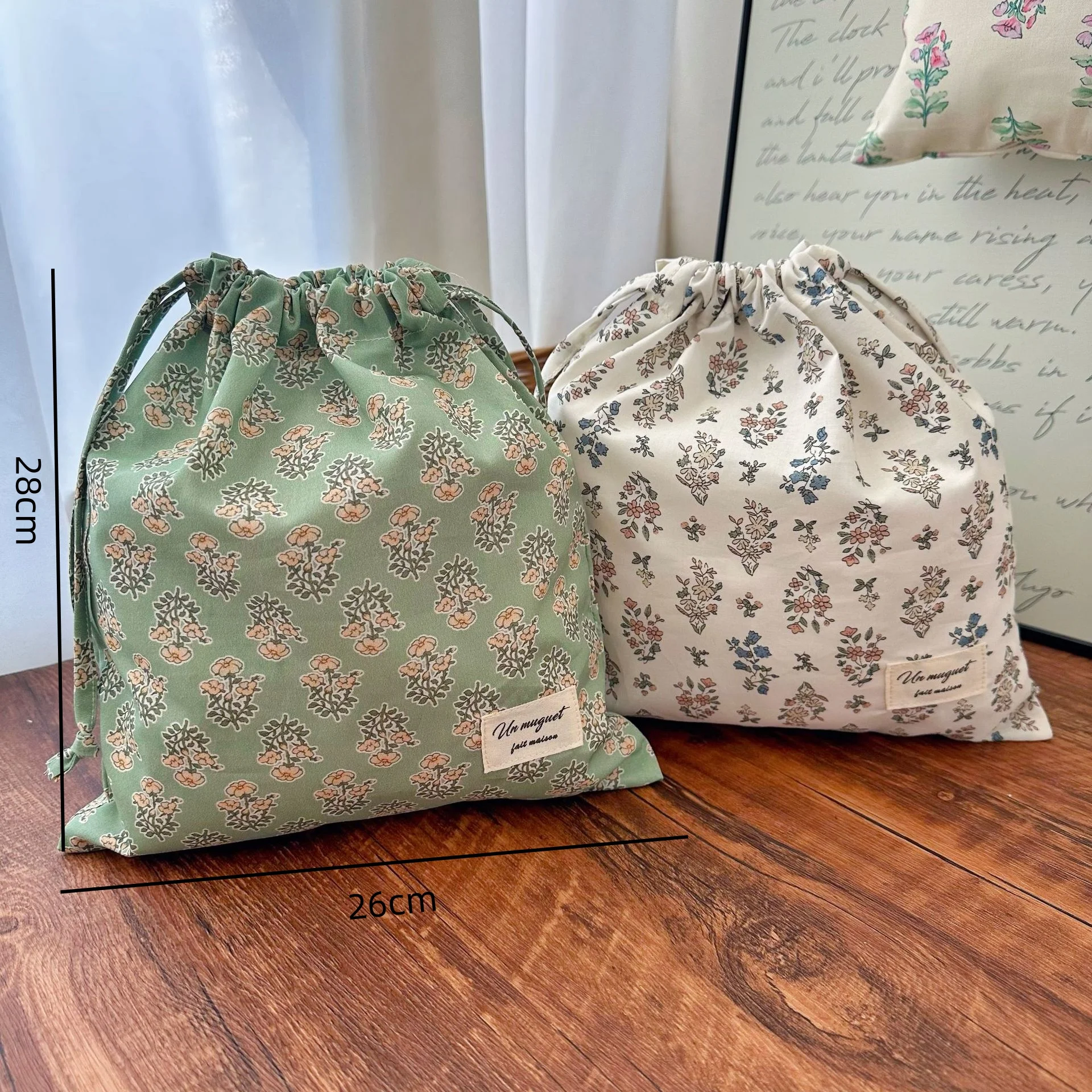 Tasca per soffio color crema, borsa per cosmetici ecologica da viaggio, borsa per trucco per rossetto, borsa per organizer da tavolo