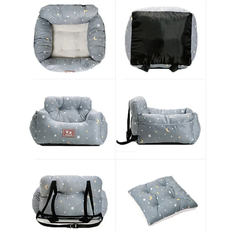 Blue Starry Sky Travel Dog Car Seats for Small Medium Dogs Pet Car Carrier Bed Cover Comfortable and Warm Pet Products