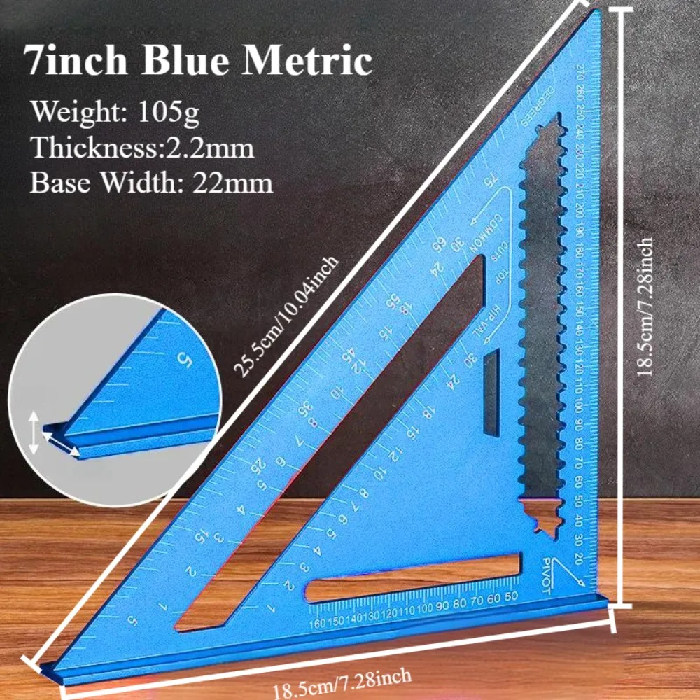 7''/12'' Metrisches Holzbearbeitungs-Hochpräzisions-Dreiecklineal, Aluminiumlegierungslineal mit Ergonomischem Griff für DIY & Messungen – Detail 13