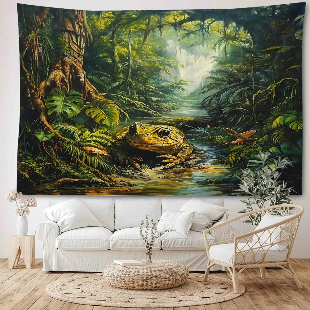 Mysterious and Strange Amazon Primitive Forest Landscape Decoration Tapestry Home Bedroom Background Decoration Tapestry