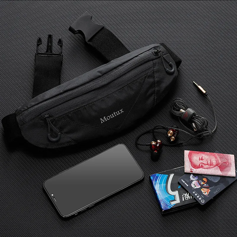 Ultra-Slim Waterproof Sports Waist Pack for Men & Women - Nylon, Fits Phone, Perfect for Running & Daily Commute